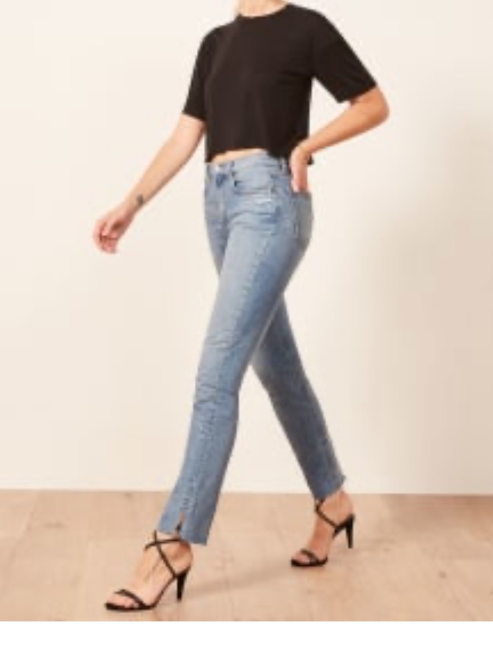 Reformation Julia high cigarette with slit hem Jean